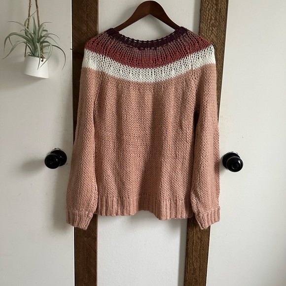 Lola Large Chunky Open Knit Scoop Neck Soft Acrylic Sweater Women’s Size Small - Picture 11 of 16